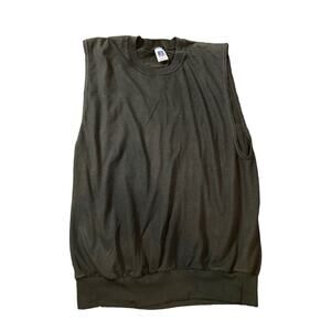 Vintage Russell Athletic Black Tank Top sz L Workout Classic Old School Gym USA